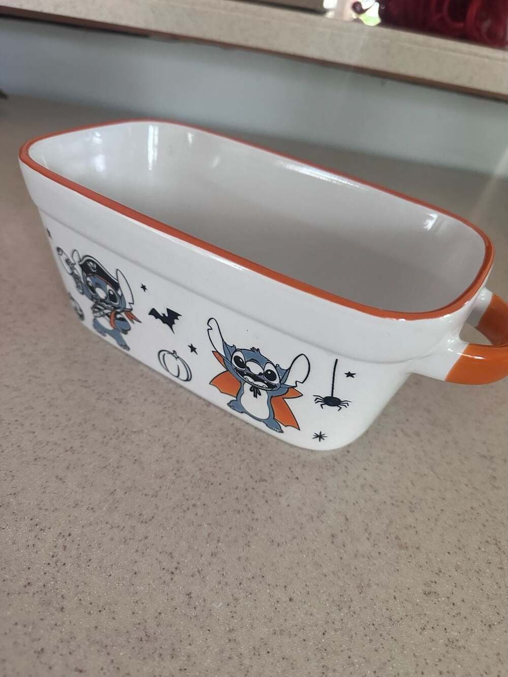 Disney Stitch Halloween Ceramic Loaf Pan Baking Dish by Zrike Brands